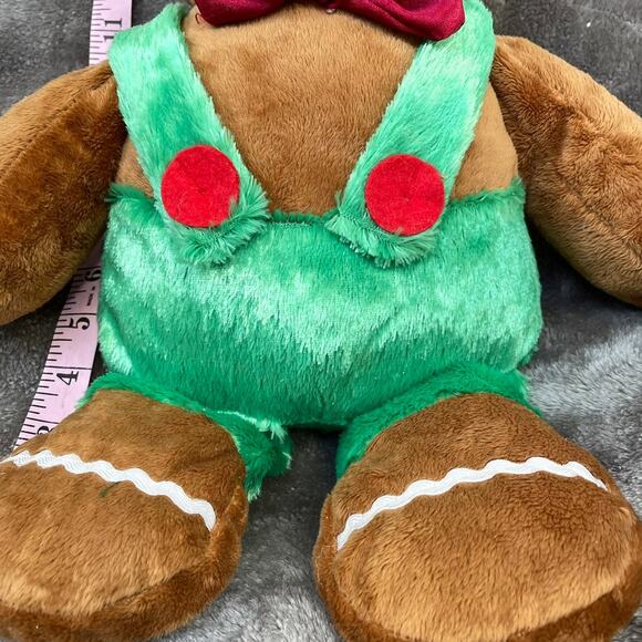 Vintage Gingerbread Man Plush Velour 17" Christmas Floppy Toy Holiday TAGS - Picture 10 of 11